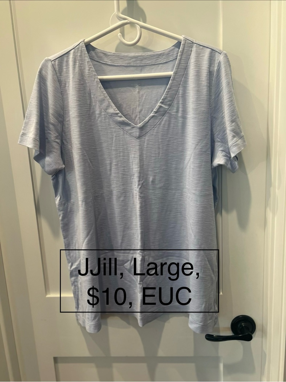 J. Jill Pale Blue V-Neck Short Sleeve Tee